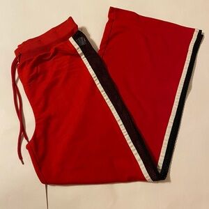 Womens Forever 21 Red Jogger Wide Leg Pants